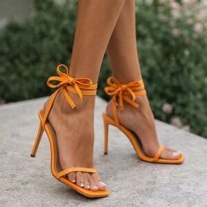 Steve Madden Bold Orange Strappy Heels